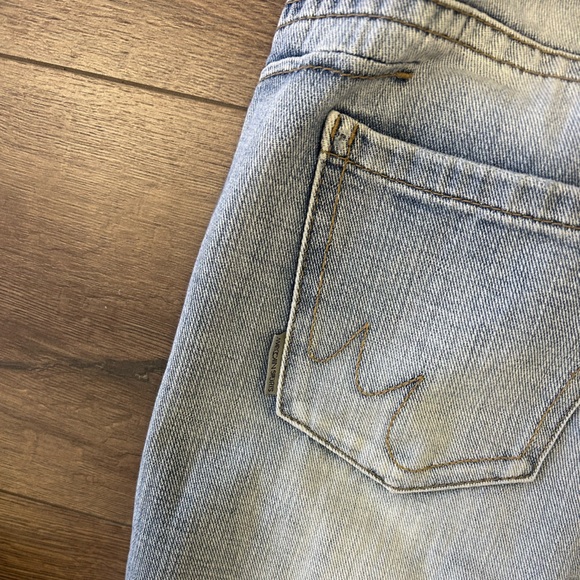 MARC CAIN SPORTS WOMEN MID RISE FADED BLUE RHINESTONED EMBELLISHED JEANS SKINNY - Picture 9 of 9